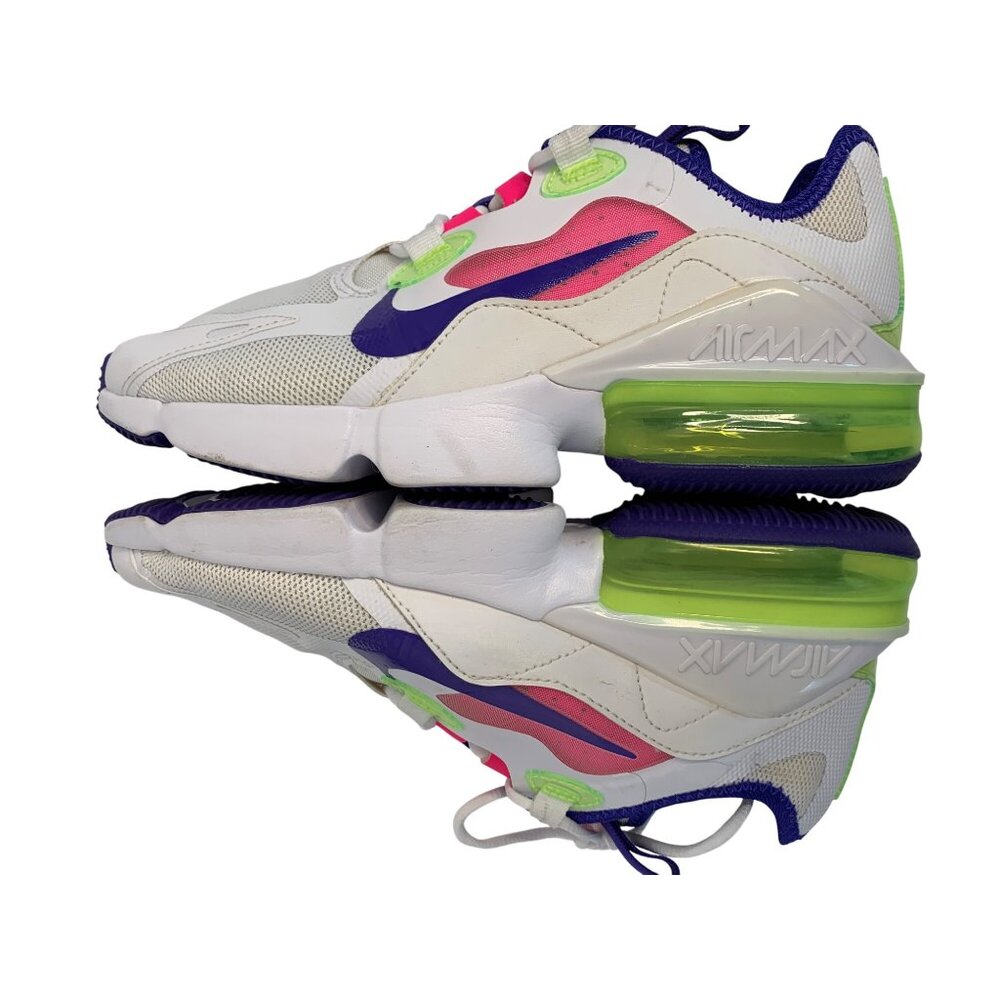 Nike Air Max Womens Sneakers 6.5 White neon Mesh Lace-Up Athletic Shoes 8969 - Picture 11 of 11